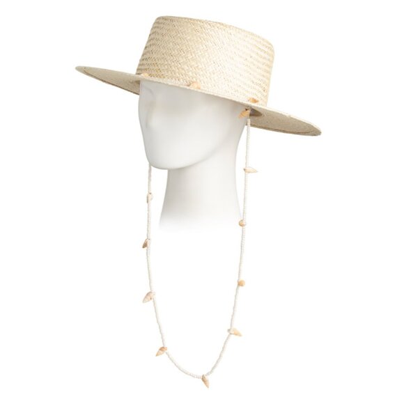 LACK OF COLOR natural Seashells Boater Hat
